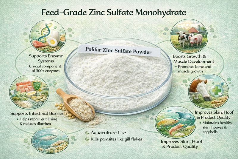 The Core Role of Zinc Sulfate Monohydrate in Feed Additives Vai trò cốt lõi của Zinc Sulfate Monohydrate trong phụ gia thức ăn chăn nuôi