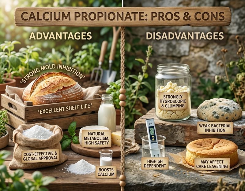 Ưu điểm v&agrave; nhược điểm của Canxi Propionate